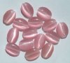 15 14x10mm Pink Fiber Optic Flat Ovals